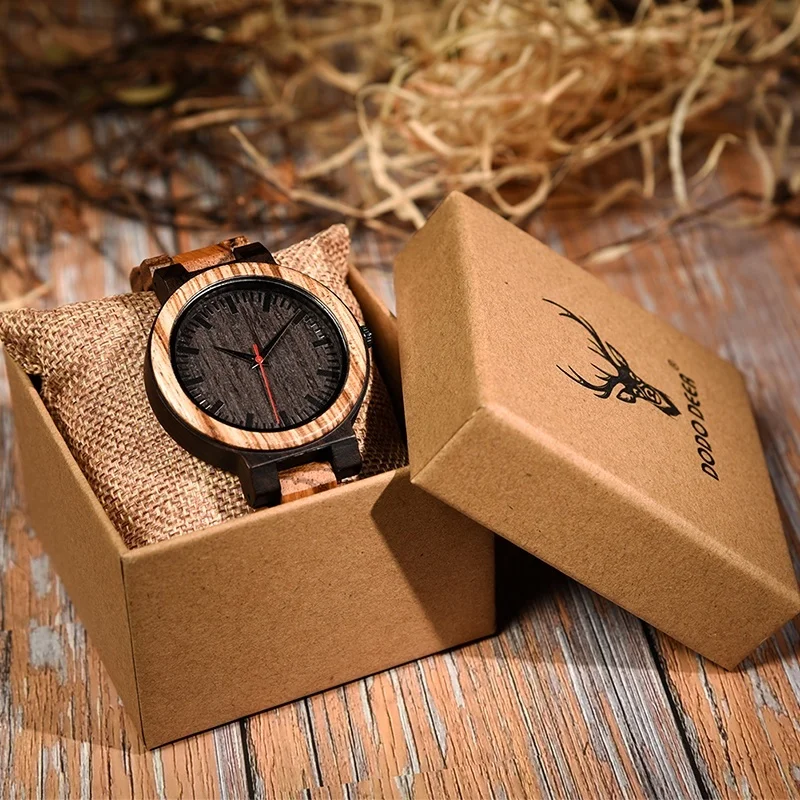 2020 DODO DEER Men Fashion Wooden Watches OEM Top Band Wholesale with Wrist Watch Box Logo Custom