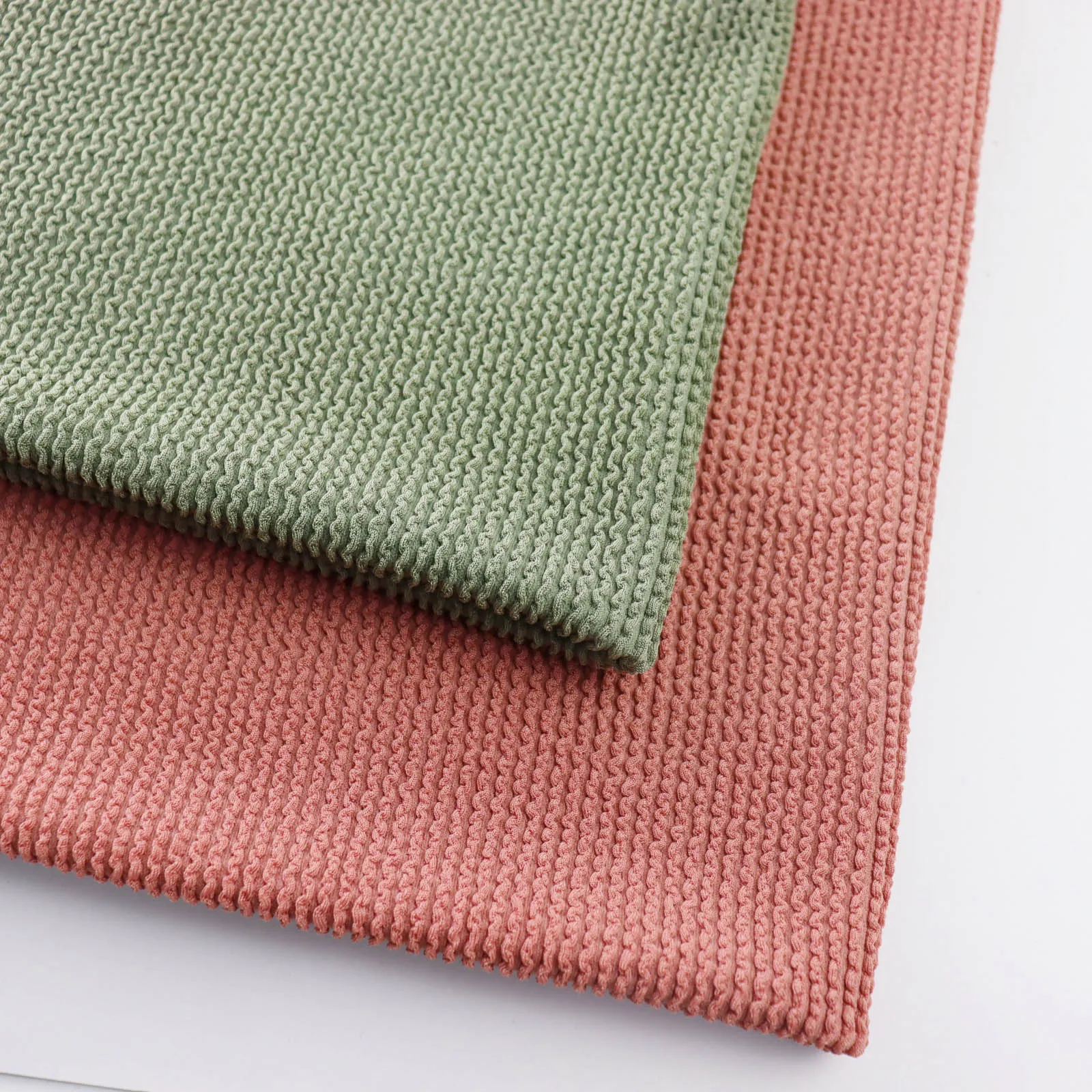 Плотный полиэстер 530 г/м2, жаккардовый вязаный эластичный купальник, ткань с эффектом гофрирования