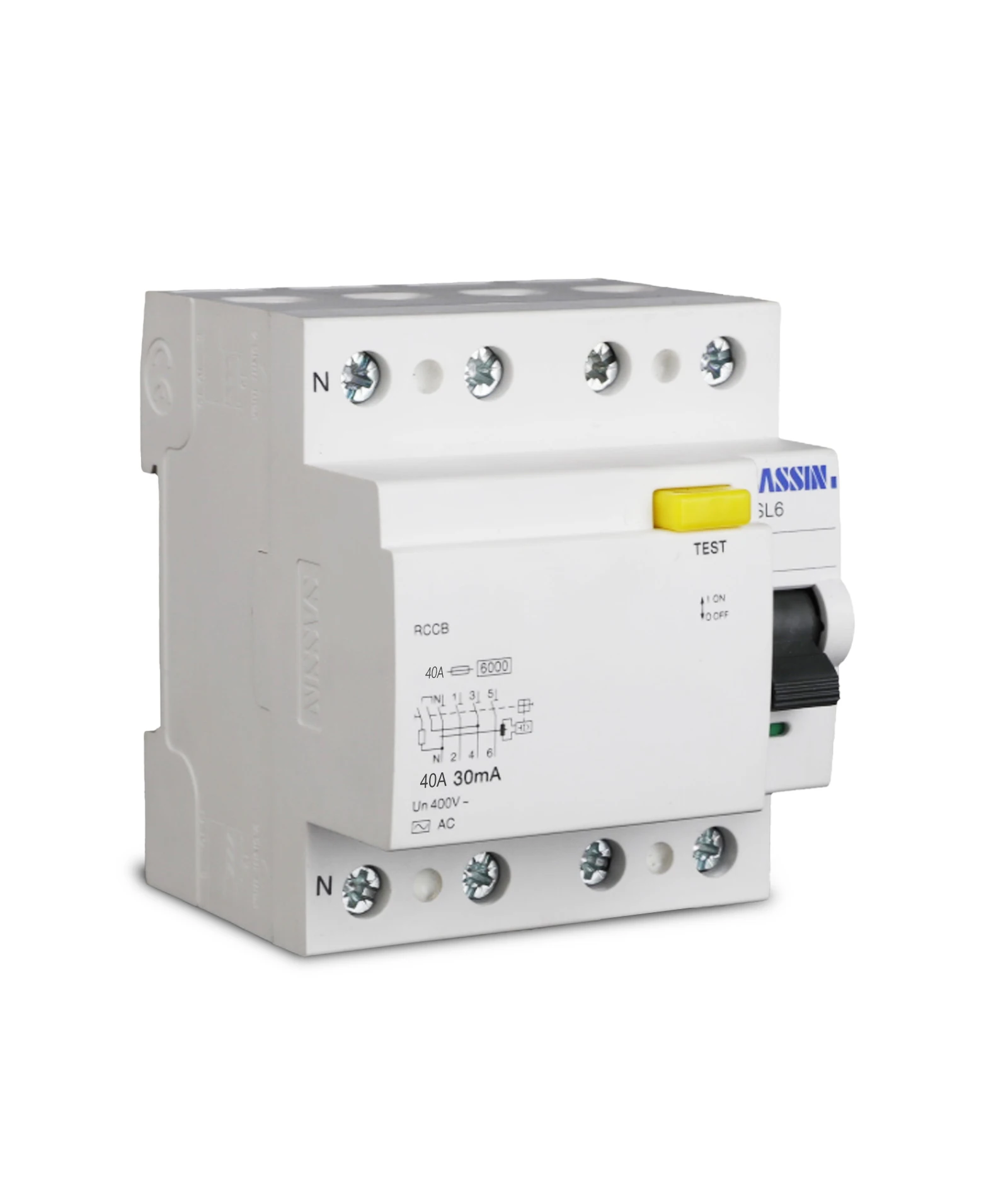 Good quality SASSIN 3SL6  residual current circuit breaker 1P+N 3P+N AC A B types RCCB