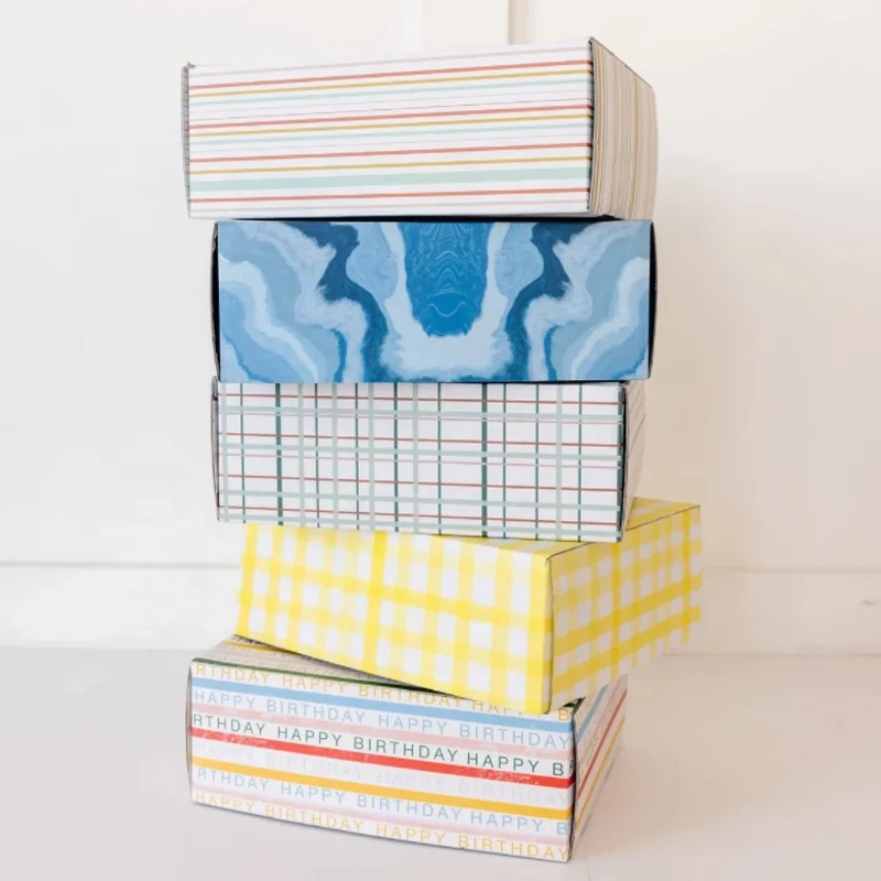 Small Clothes Food Cosmetics Paper Corrugated Cardboard Mailer Shipping Boxes Packaging Yellow Shoes Box Clothing Packaging 