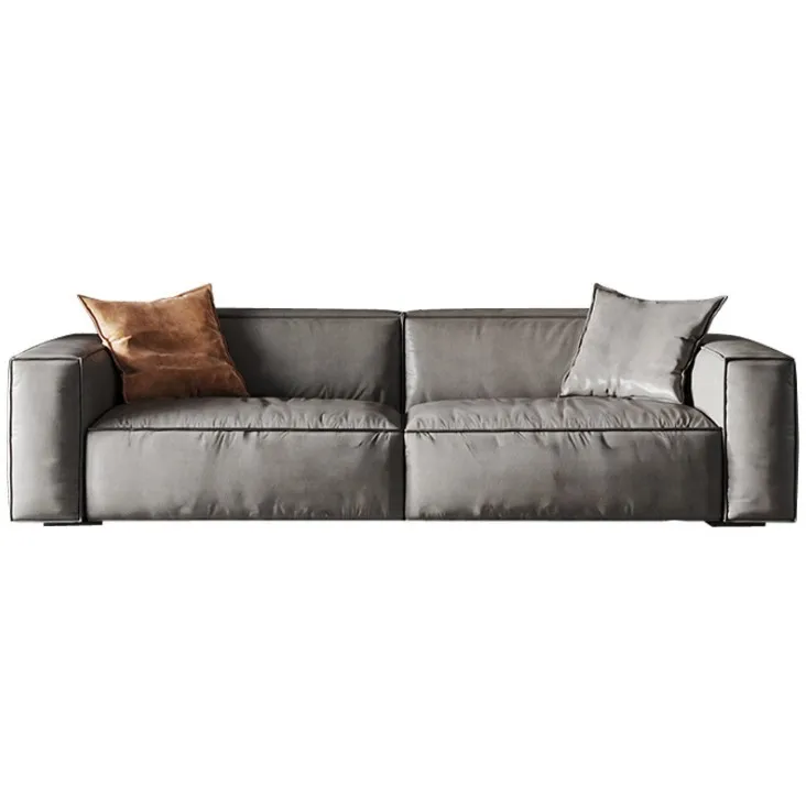 Modern Design Half Genuine Leather Cover Down Filling Living Room Sofa