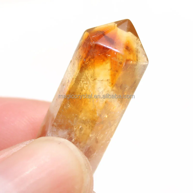 Wholesale Price Mini Crystal Wand Natural Brazil Citrine Quartz Crystal Point For Pendant