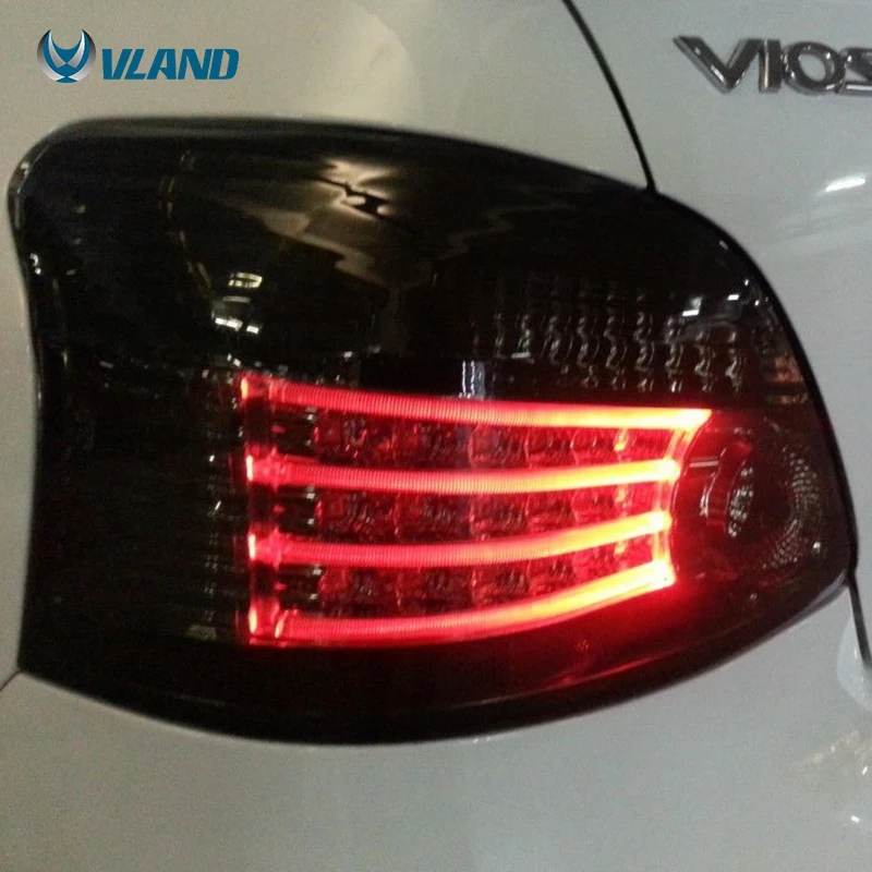 VLAND manufacturer for car lamp for VIOS taillight 2008-2013 tail lamp with moving signal +turn signal+DRL