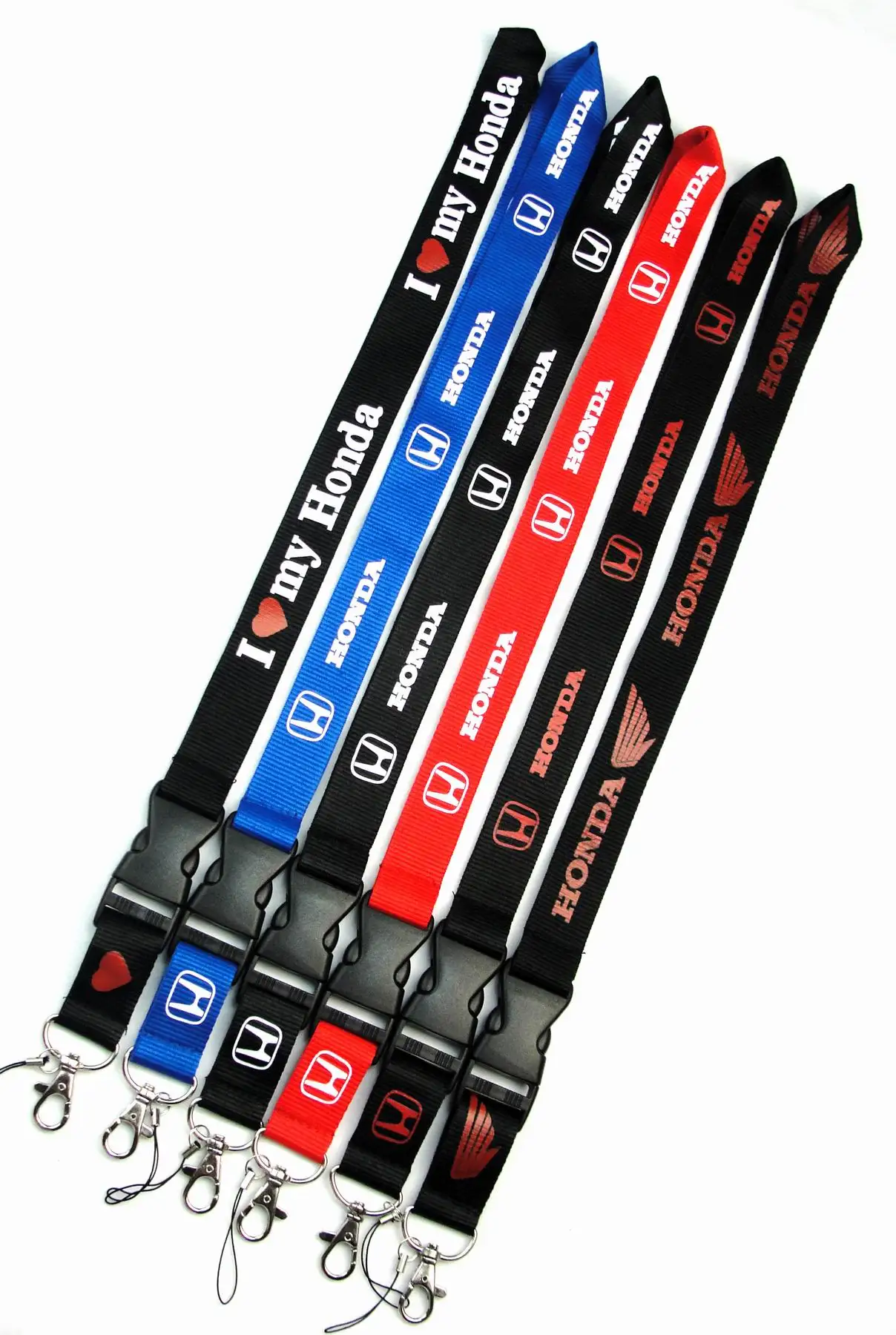 Custom Car Logo Holder Fabric Lanyard Embroidery Carabiner Short Strap Whistles Cartoon Sublimation Motorcycle Keychain