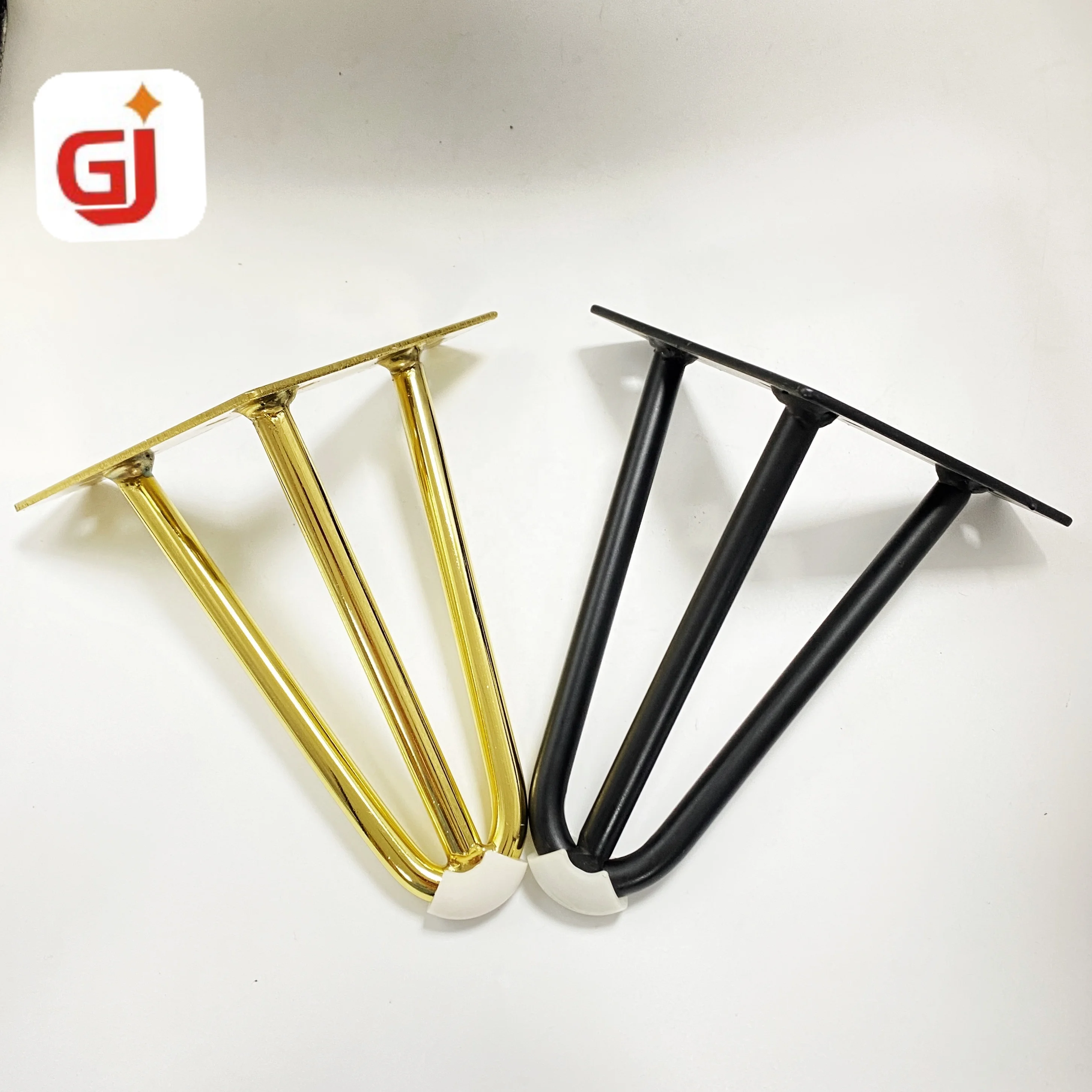 Modern Raw Steel Metal Heavy Duty Dining Table Legs 3 Rod Hairpin Legs For Furniture Table Base Coffee Table legs