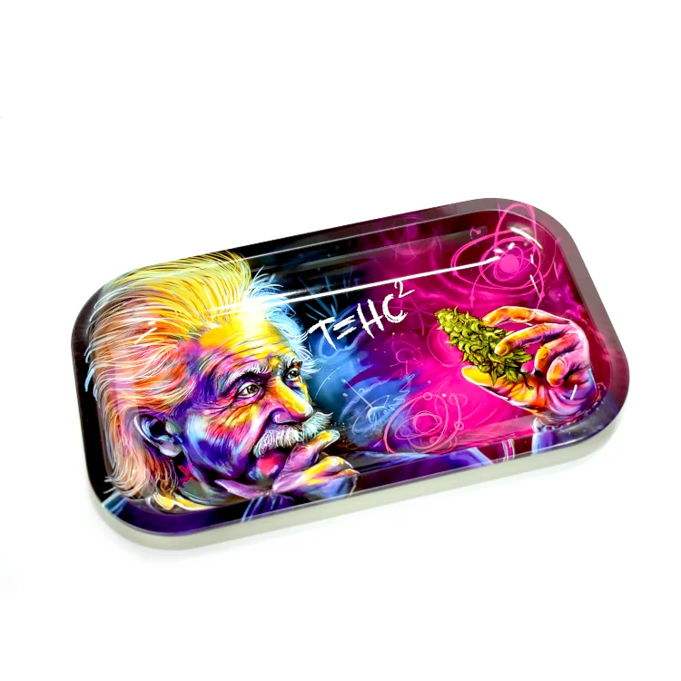 
Free Sample Custom Design Small Iron Rolling Tray Metal Tin Tray for Tobacco Serving 