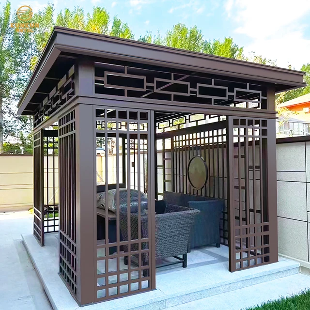 Hot selling gazebo 4x4 full aluminum patio outdoor gazebo for park rest  Aluminium pavilion