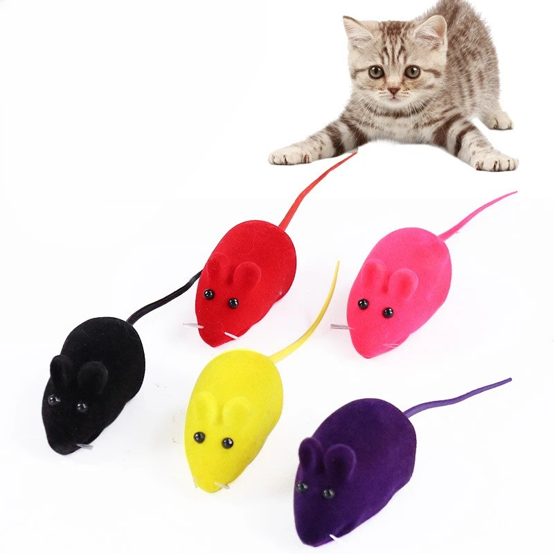 Cat Toys Mice Squeaky Plush Rubber Pet Cats Soft Mouse Interactive Kitten Toy Noise Lovely Rat False Mouse Playing Chew Toys