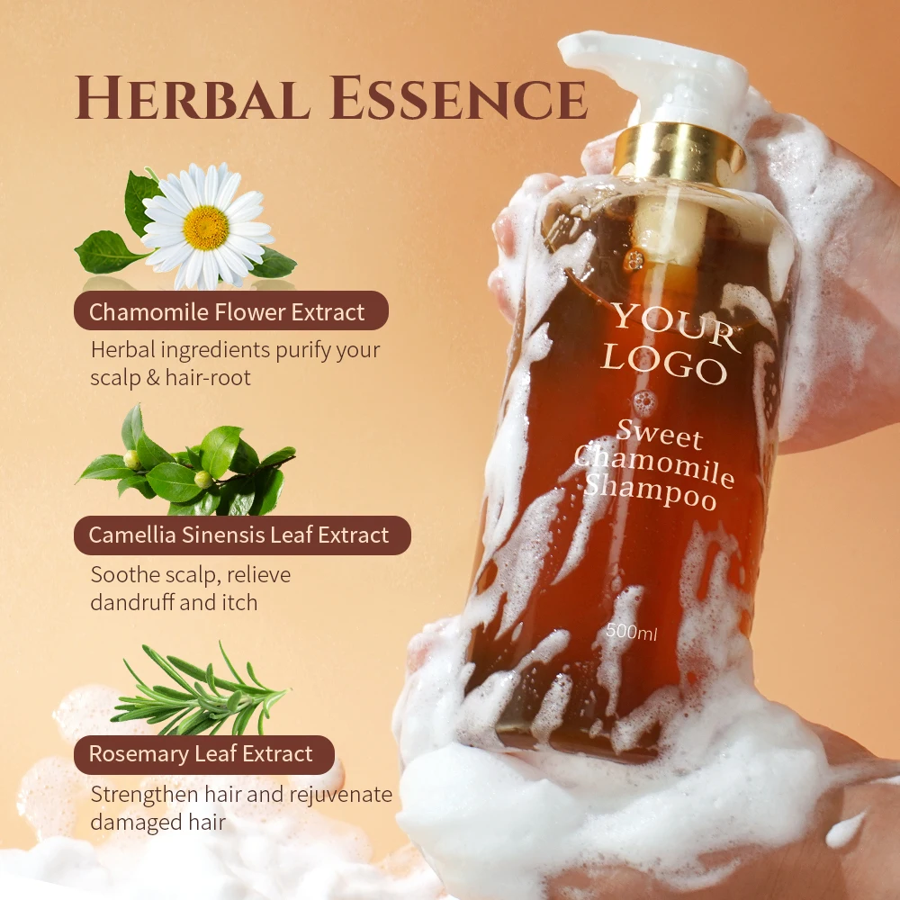 Private Label Sulphate Free Clarifying Moisturizing Anti Dandruff Fluffy Sweet Chamomile Shampoo
