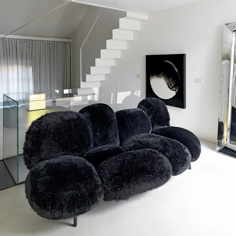 Modern design plush net red powder sofa model room apartment private house sofa