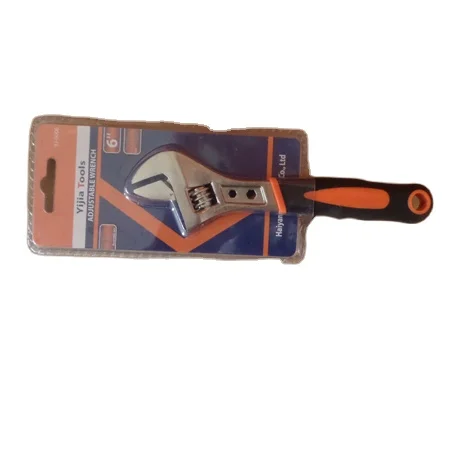 Half Slide Blister packing adjustable wrench with 3 color-plastic handle for DIY