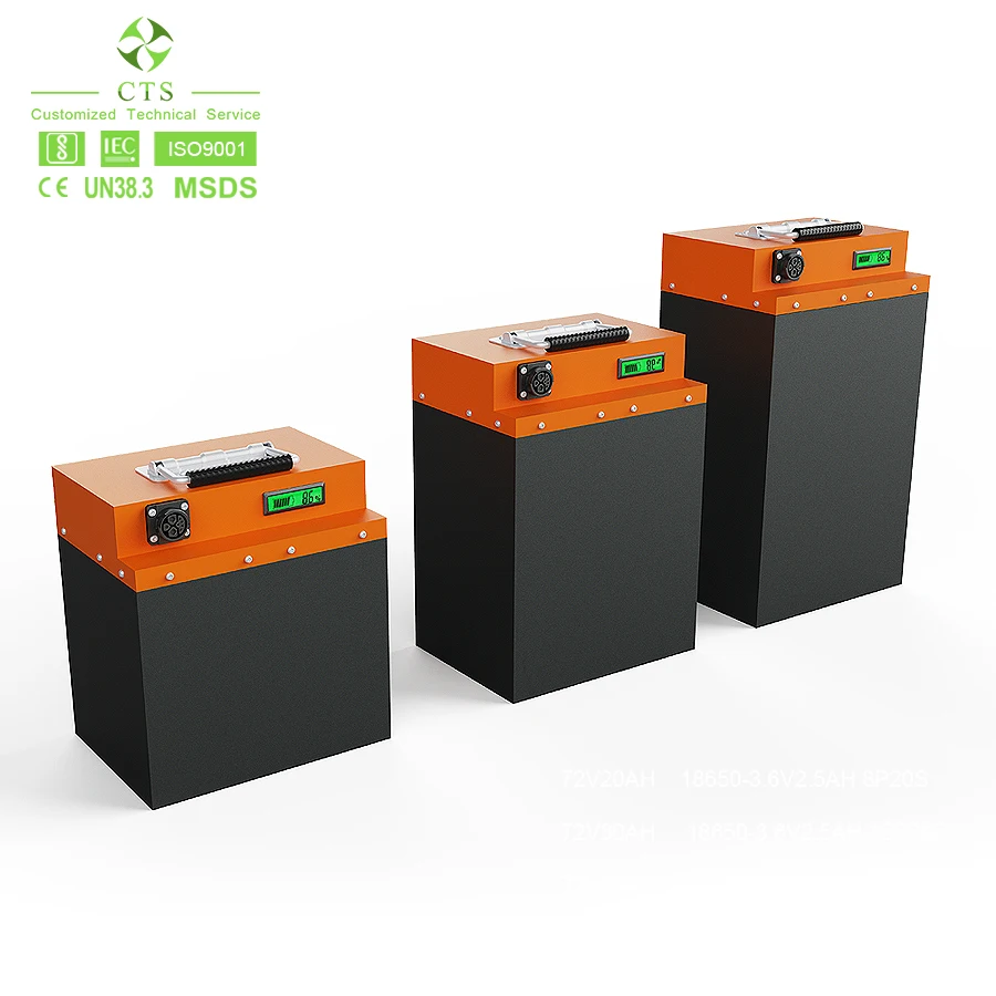 CTS custom 36V 48V 60V 72V 20Ah 30Ah 40Ah 45Ah 50Ah lithium ion battery for electric bicycle bike tricycle motorcycle