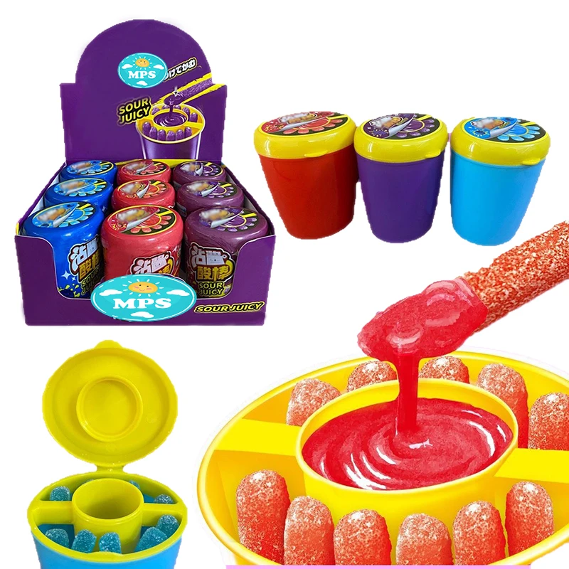 Factory Direct Sale Custom OEM Sour Juice Mix Sweet Stick Chewy Gummy Jam Jelly Liquid Candy Sweets