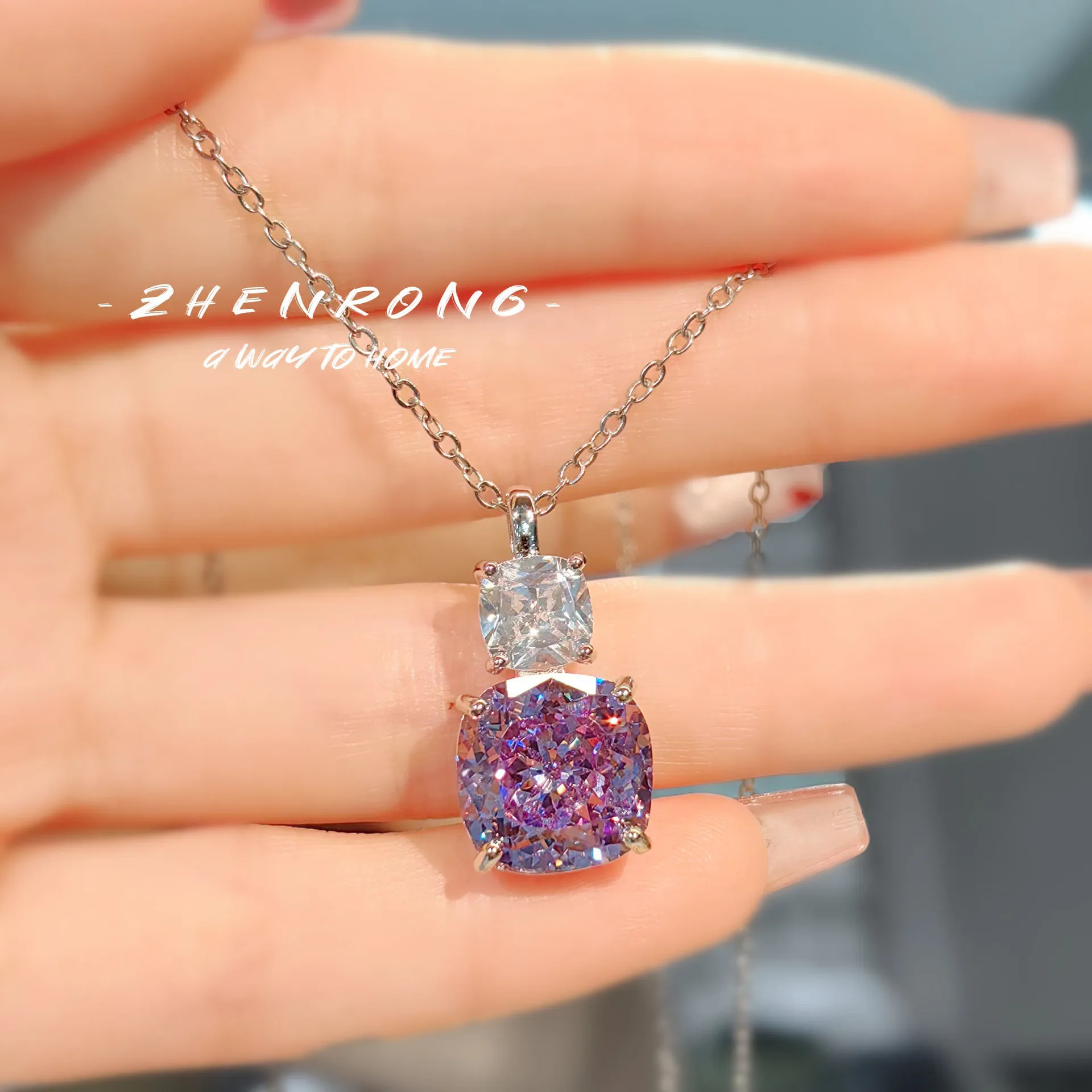 s925 Sterling silver plated 14K gold 100% love symbol necklace Pearl Pearl ins Light luxury high sense clavicle chain