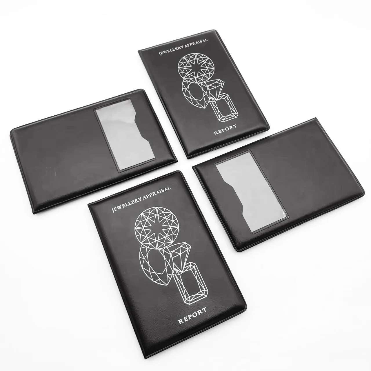 Foldable Jewelry Cardholder Jewelry Appraisal Card Sleeve Custom Display Jewel Instructions Authentication Plastic Card Holder