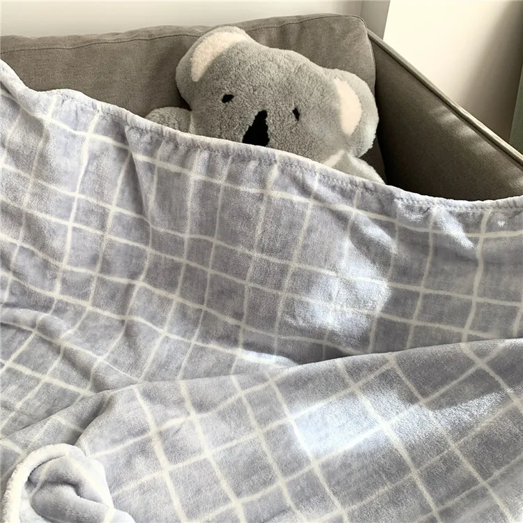 single soft plaid flannel korean blankets