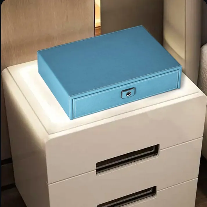 DSTPEL Wholesale wardrobe fittings fingerprint safety deposit Leather Drawer Safe box