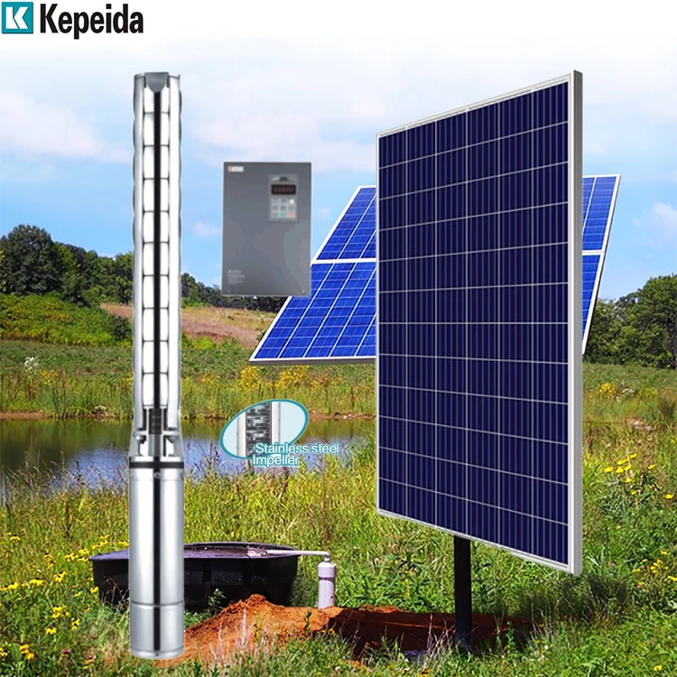 6 Inch 4-20hp Hybrid Solar  Ac380v/dc550v Borehole Pumps Deep Well Submersible Water Pump