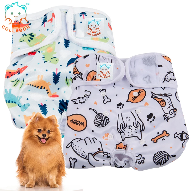 COLLABOR King Charles Spaniel Dog Diaper Dono High Absorble Washable Female Dog Diapers Adjustable Dog Reusable Diapers