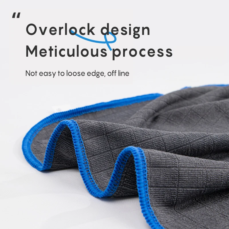 Custom Logo Microfiber Towel Household Kitchen Dishwashing Cloth Absorbent Microfiber Weft Knitted Plaid Cleaning Cloth