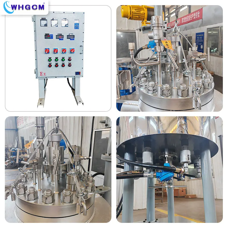 50L Magnetic sealed Stainless steel cladding plate  Reactor with electrical lifting device for easy operation