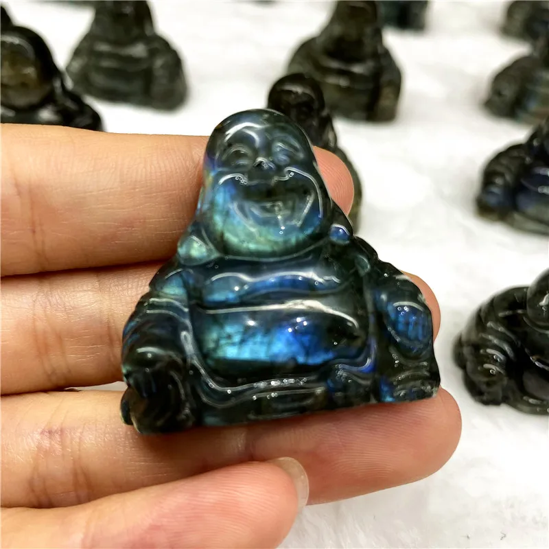 Wholesale Natural Labradorite Buddha Crystals Healing Stone Pendant For Decoration