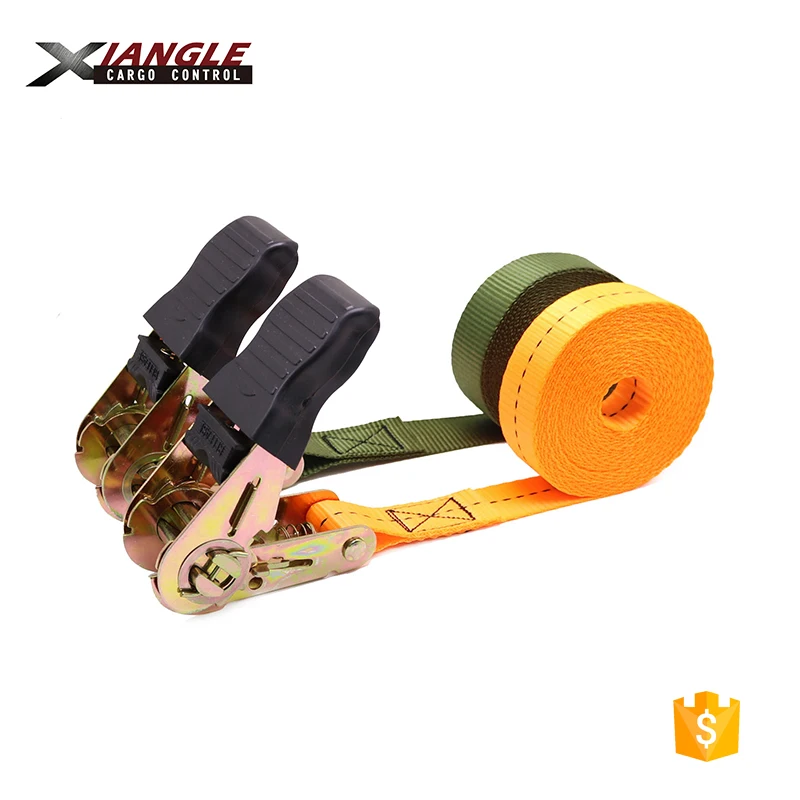 25 мм (1 дюйм) 10 футов ручка с резиновым покрытием, храповая Пряжка для большого ремня безопасности для крепления груза