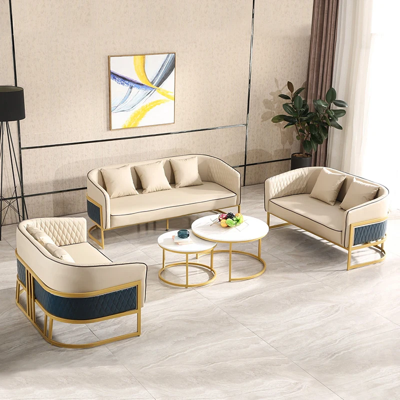 Chinese manufacturer living room furniture white leather sofa set for home and hotel