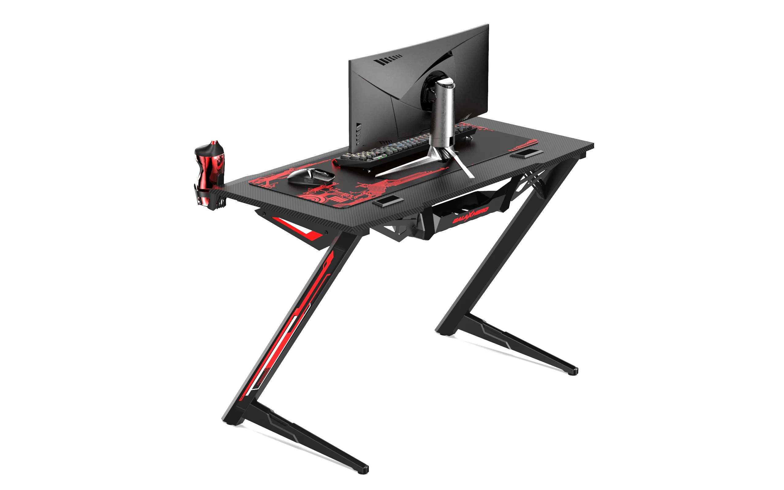 Z shape Gaming desk racing gaming table design PC gaming desk for E-sports