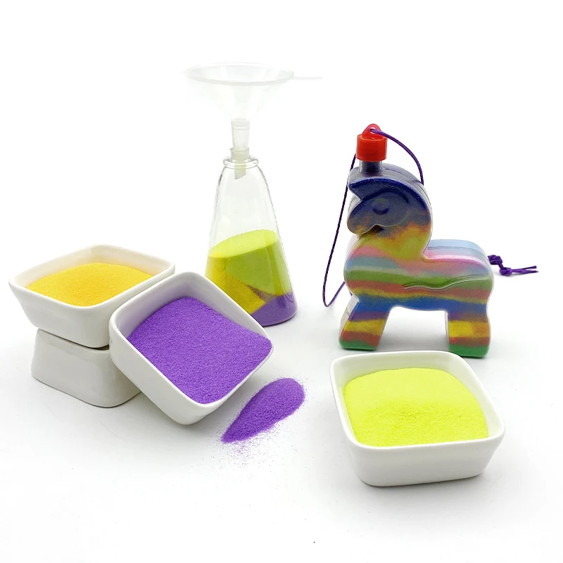 Kids Soft Sand Art Crafts Non-toxic Glitter Sand creativity colorful play sand bottle