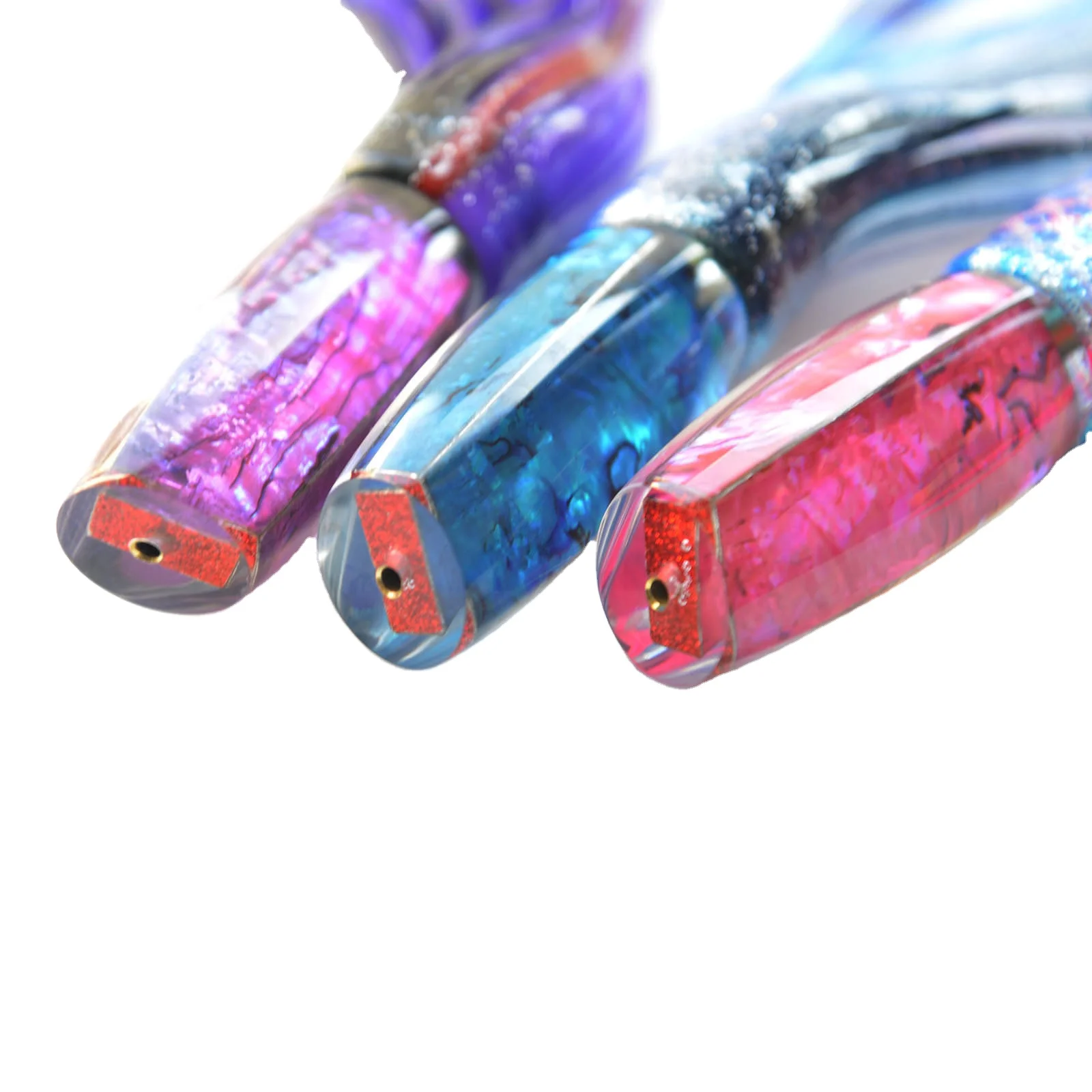 Trolling Sea Fishing Marlin Tuna Mahi Dolphin Durado Wahoo Shark Skirted Deep Sea Fishing Lure Set Resin Lure Double Skirted