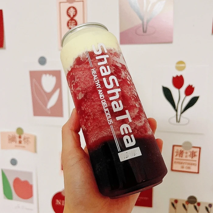 56mm 202 Big Opening Pull Aluminum Can Lid 250ml 330ml Dessert Pastry Ice Cream Jams Cake PET Plastic Can With Logo Custom