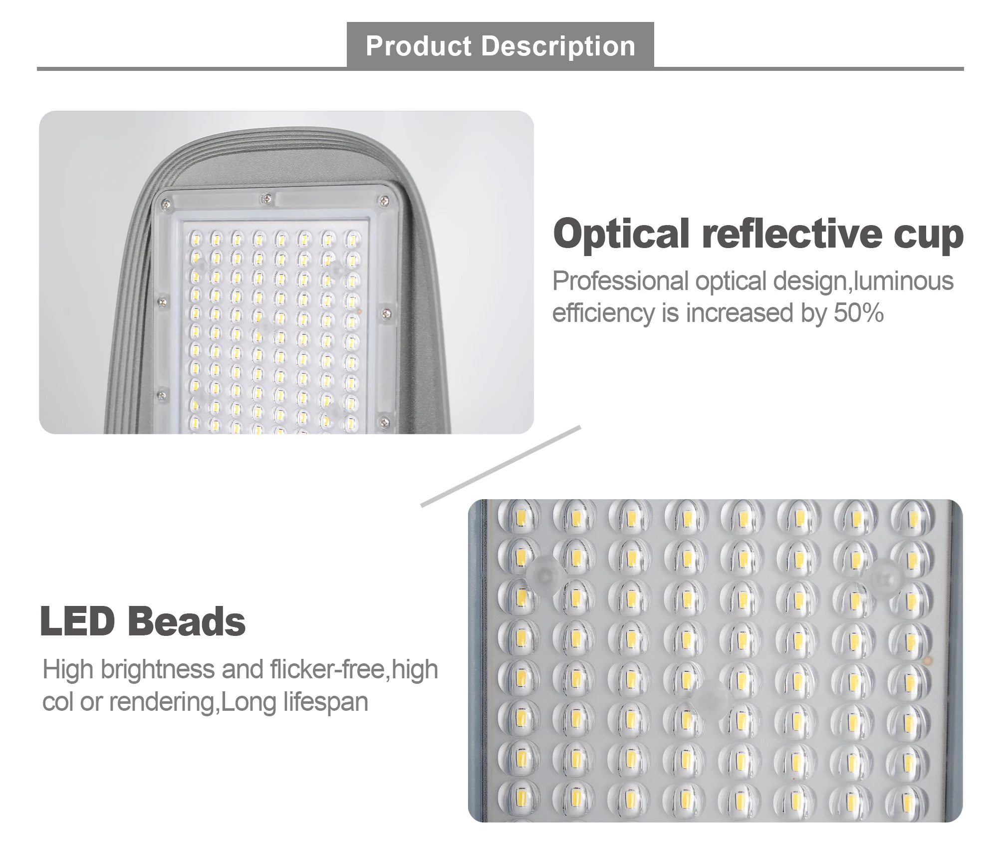 50w 100w 150w 200w Outdoor Led Street Light Ip65 Waterproof Led Solar Street Light