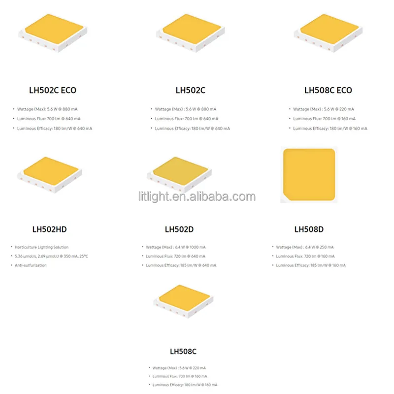 High-Power-LEDs 6.4 W LH502HD LH508D LH502D 5.6 W LH502C ECO LH508C white High Power Diode Samsung 5050 smd led chip datasheet