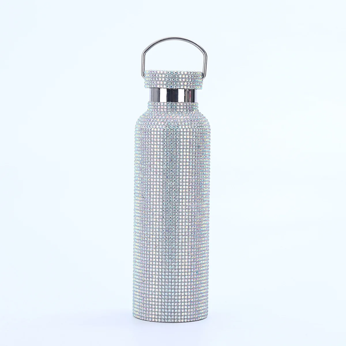High quality large mouth 600ml double layer stainless steel vacuum 302 thermos mug flash diamond sticking diamond mug