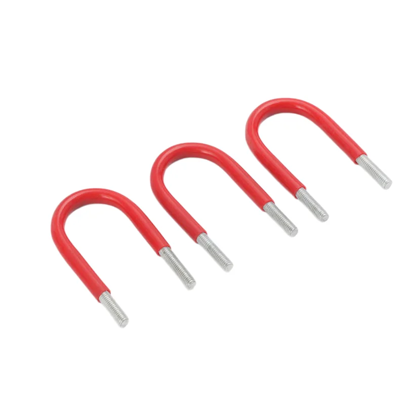 1/4 20UNC Galvanized Rubber-Coated U-Bolts for Marine Applications Low Carbon Steel