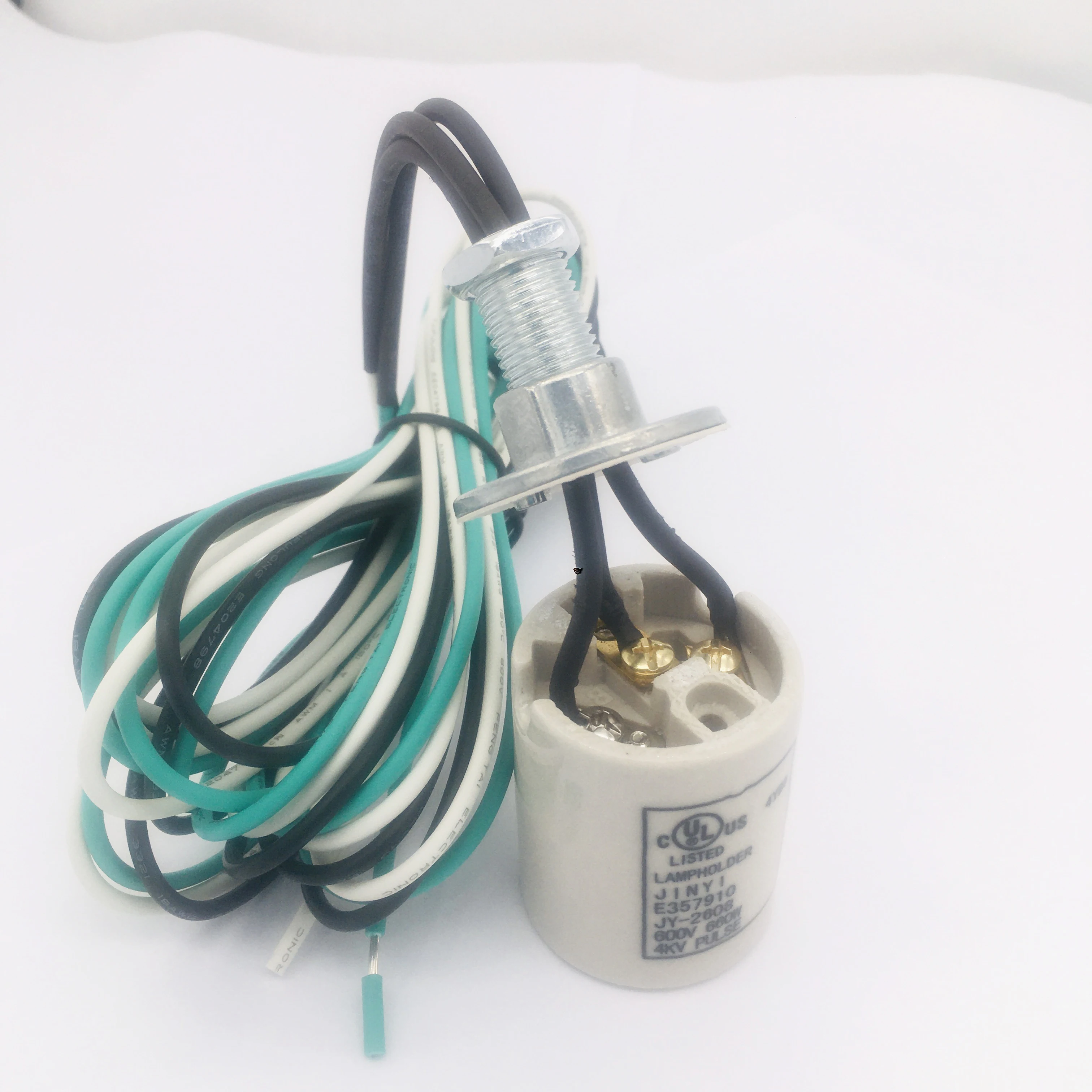 E26 E27 600V 660W 4kv Pulse High Voltage Ceramic Porcelain screw Lamp Holders with 6 feet Cord