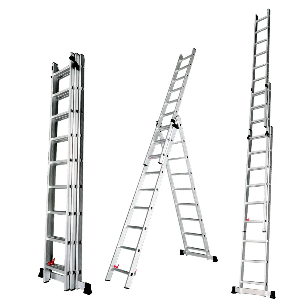 
3 Section Aluminum Foldable Combination Extension Ladder 3x6 3x7 3x8 3x9 3x10 3x11 3x12 3x13 3x14 Steps  (1600203749479)
