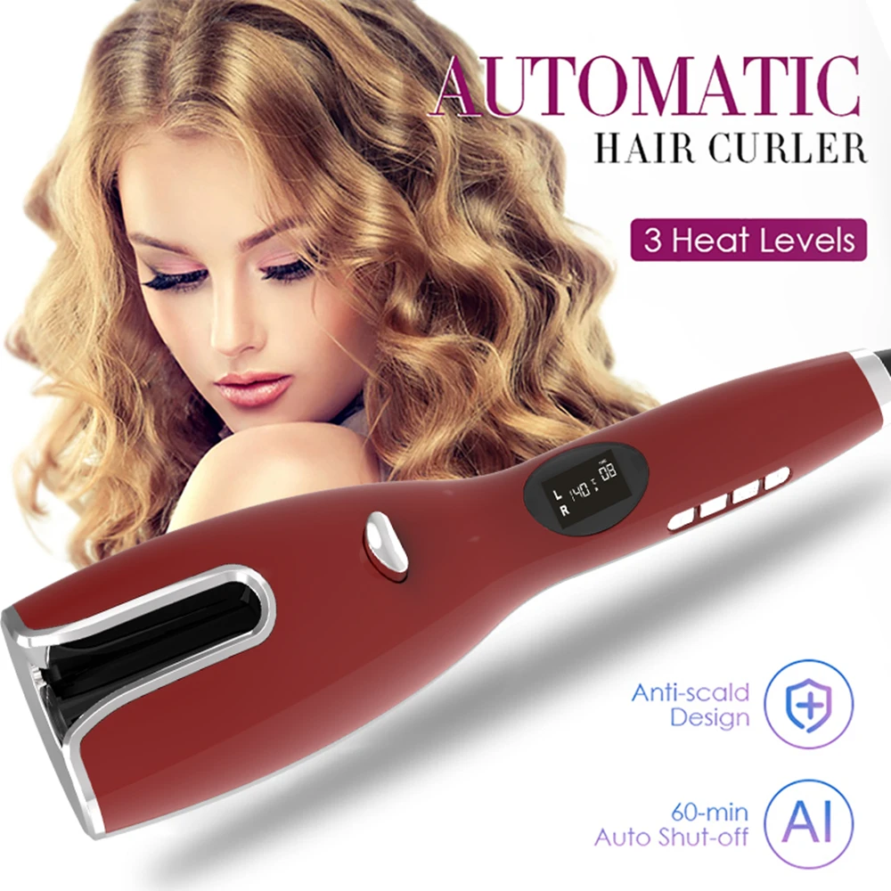 electric comb Usb Rechargeable Portable High Quality Gorgeous Auto Rotating Cordless Automatic Hair Curler Smart LCD