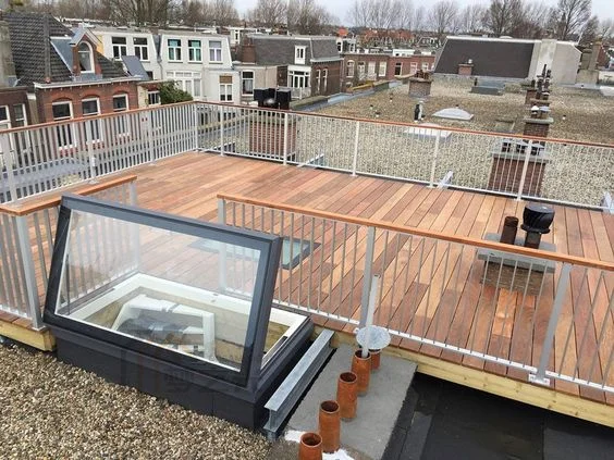 Aluminium Frame  Vertical  Opening Roof Hatch with Domed Skylight which Using Hidden Motors