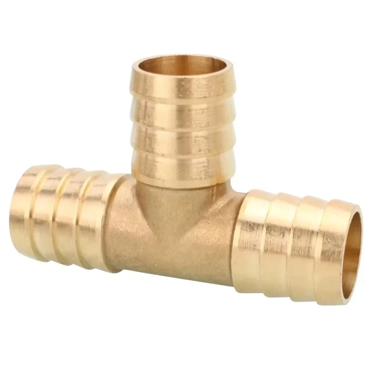 Copper casting T-type three-way natural gas liquefied gas water hose barb joint