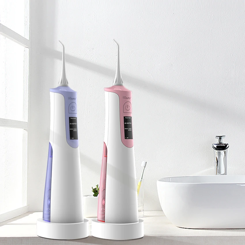 
IPX7 waterproof 3 modes smart portable water flosser oral irrigator with multiple hygienic tips 