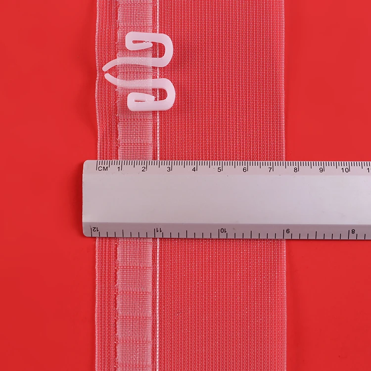 
Cheap price polyester 7.5cm transparent belt style nylon snap trim yarn curtain tape for home 