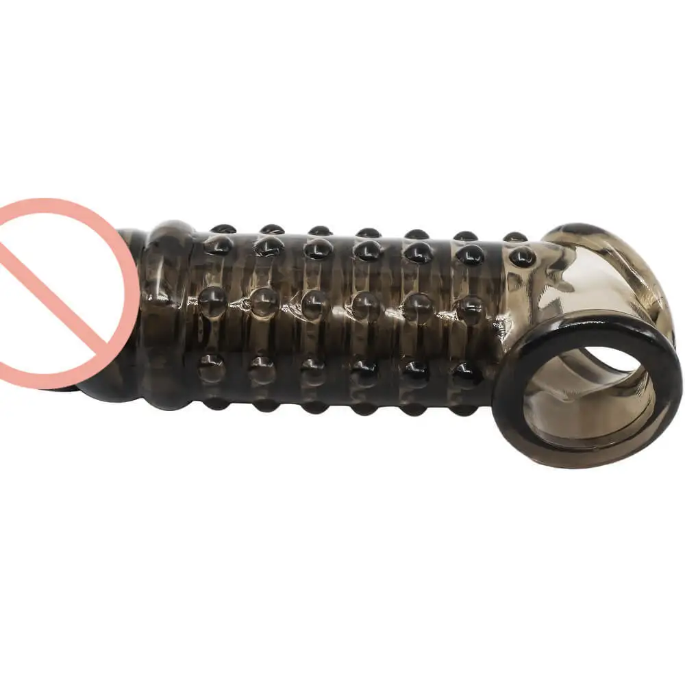 Sex Toys Elastic Reusable Condoms  For Men Soft Silicone Penis Extender Sleeve Penis extension for man