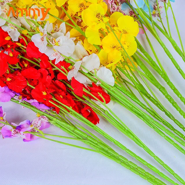 AM-AFD06 Ammy Flowers artificial wedding decoration 5 head orchid simulation flower Artificial Flowers decorations for home
