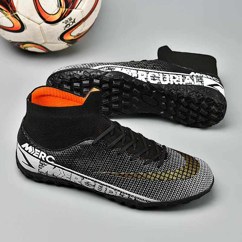 High Ankle Kids Cleats Training Sport Sneakers Outdoor Men Sapatos De Futebol Boys Soccer Shoes for men FG Football Boots