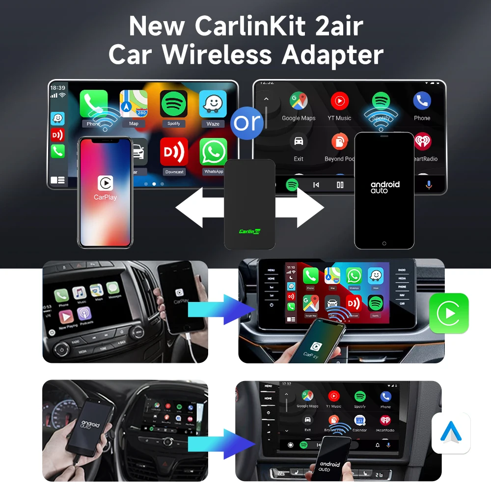 Smartbox Video Netflix Interface Google Map Bluetooth Wireless Carplay Android Auto Car Play Player New Carlinkit 5.0