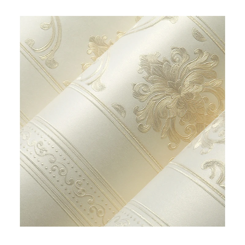
 3D European stripe non - woven non - self - adhesive wallpaper  