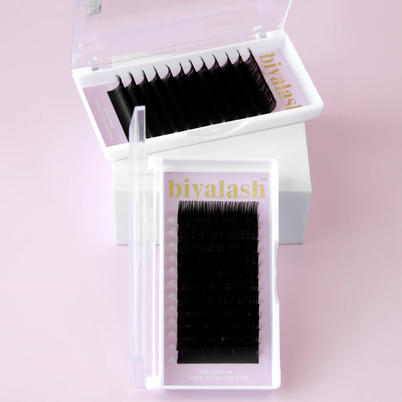 Biya Custom Logo Full Volume C Cc D Dd Lash Extensions Natural Long Eyelash Extension Matte Lash Extension Trays Custom Logo