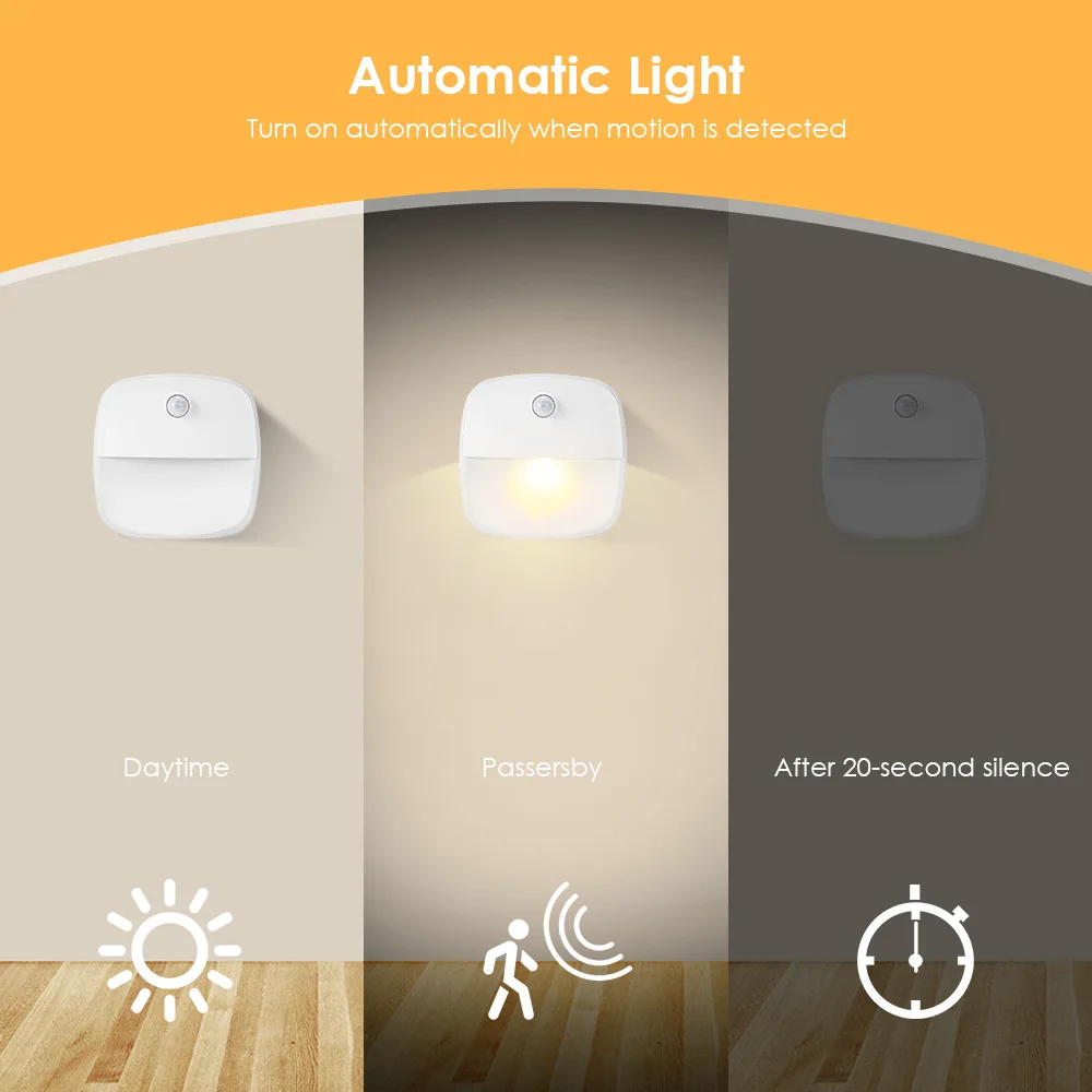 Factory Supply Cheap 1 LED PIR Motion Sensor Cabinet Night Light Closet For Wardrobe Bed Stairs